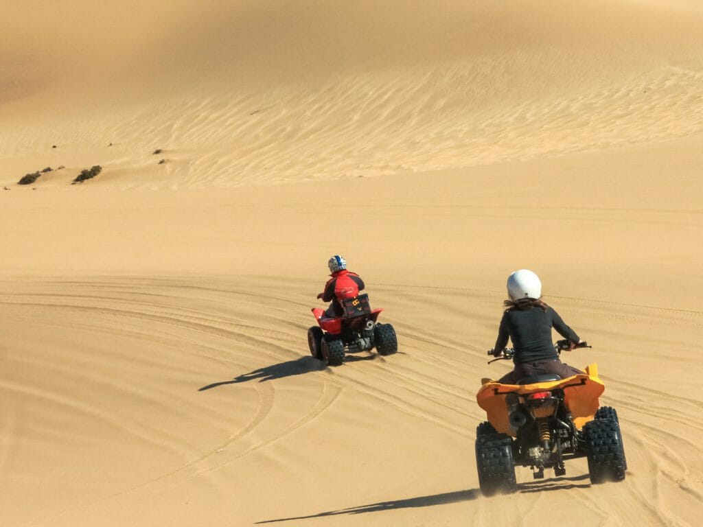 Quad biking on dunes, Namibia